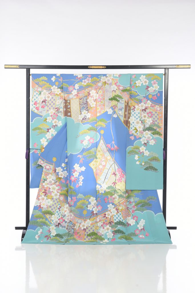 本加賀友禅振袖 吉祥観桜図<br>大久保謙一作